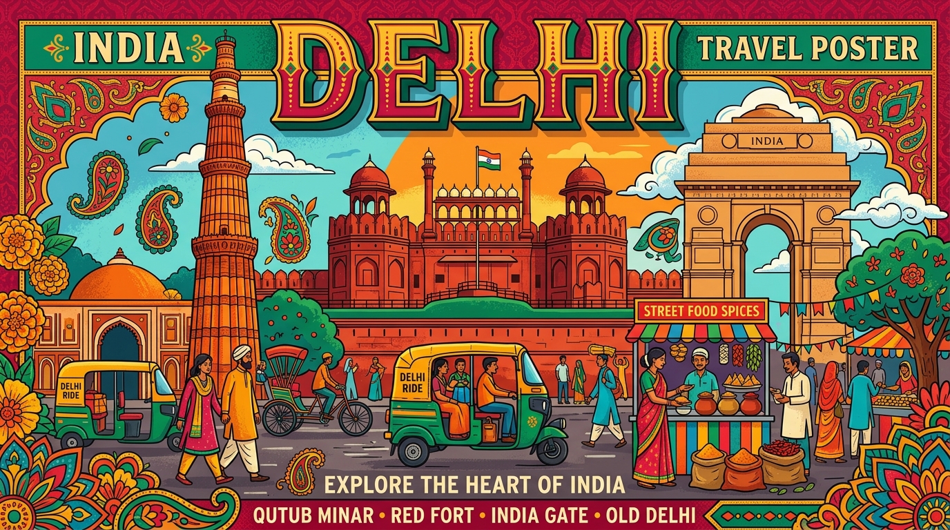 Delhi graphic poster