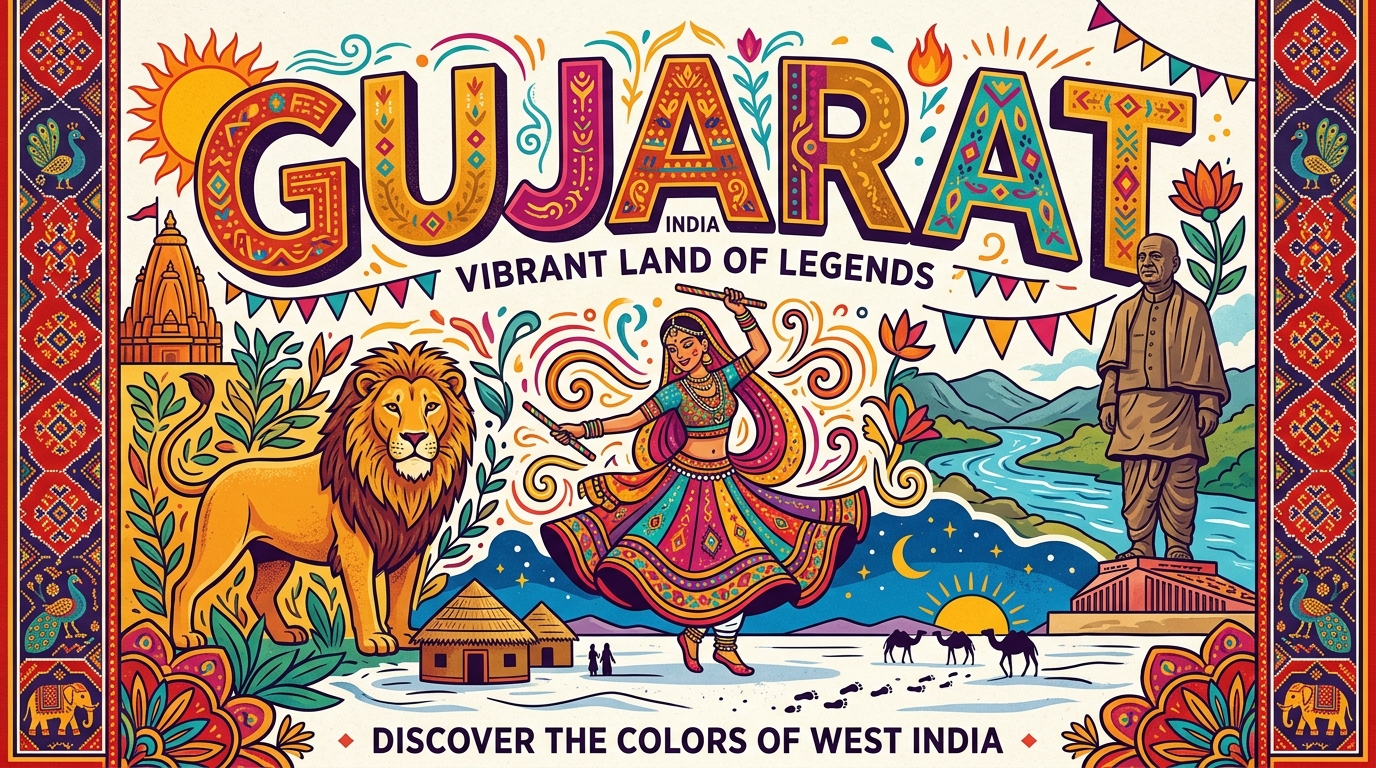 Gujarat travel poster