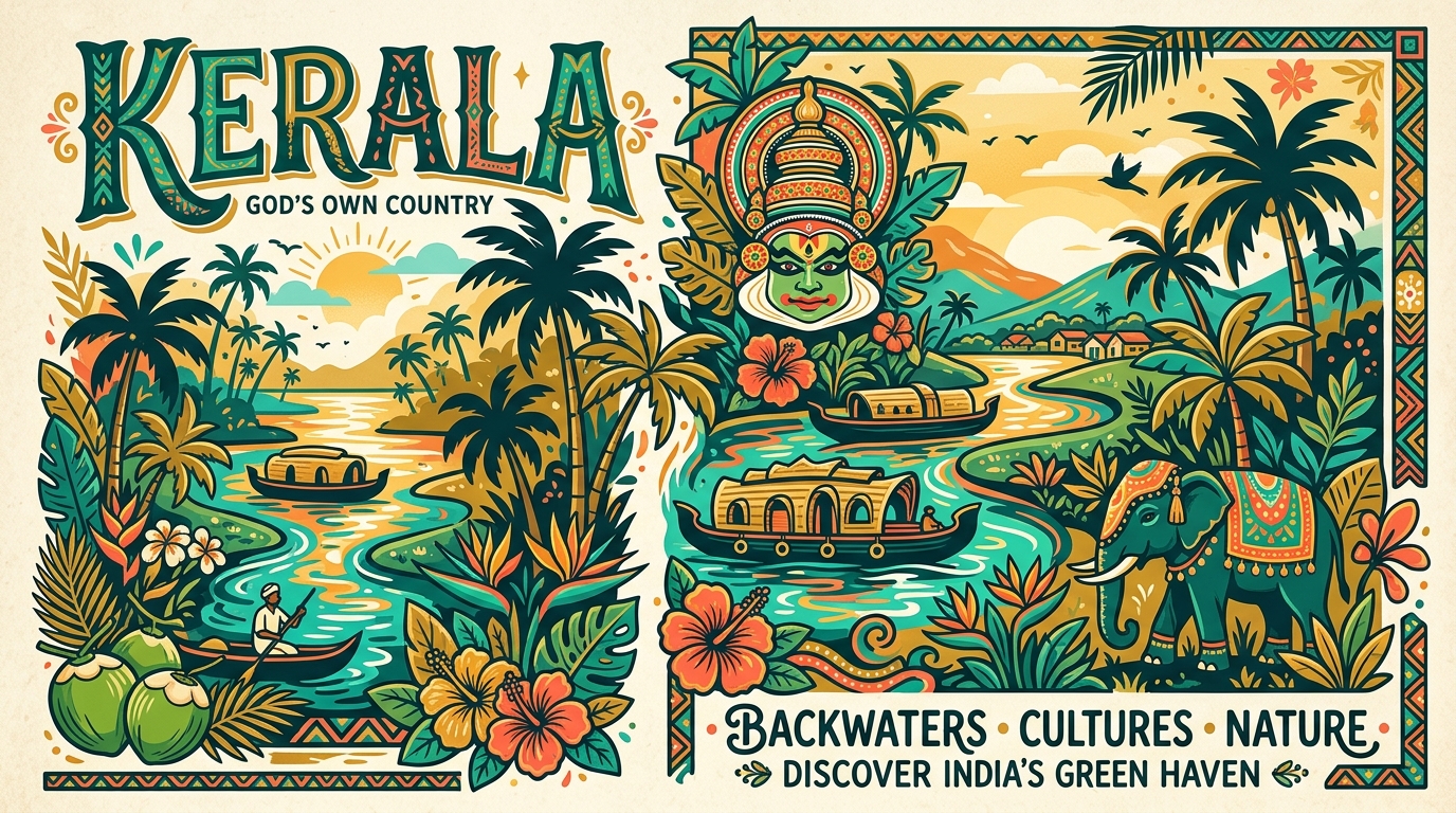 Kerala travel poster