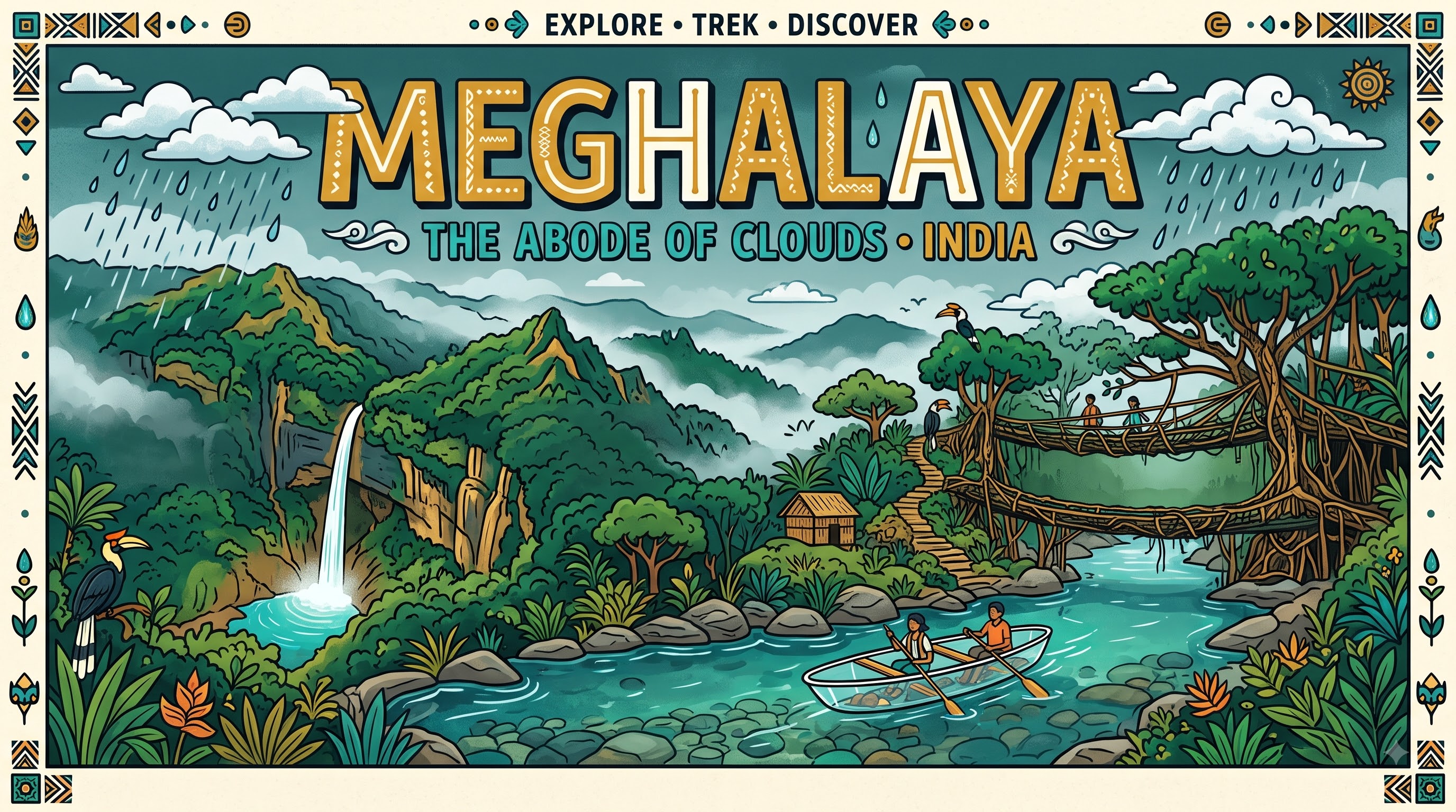 Meghalaya graphic poster