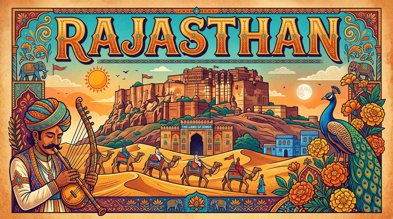 Rajasthan travel poster