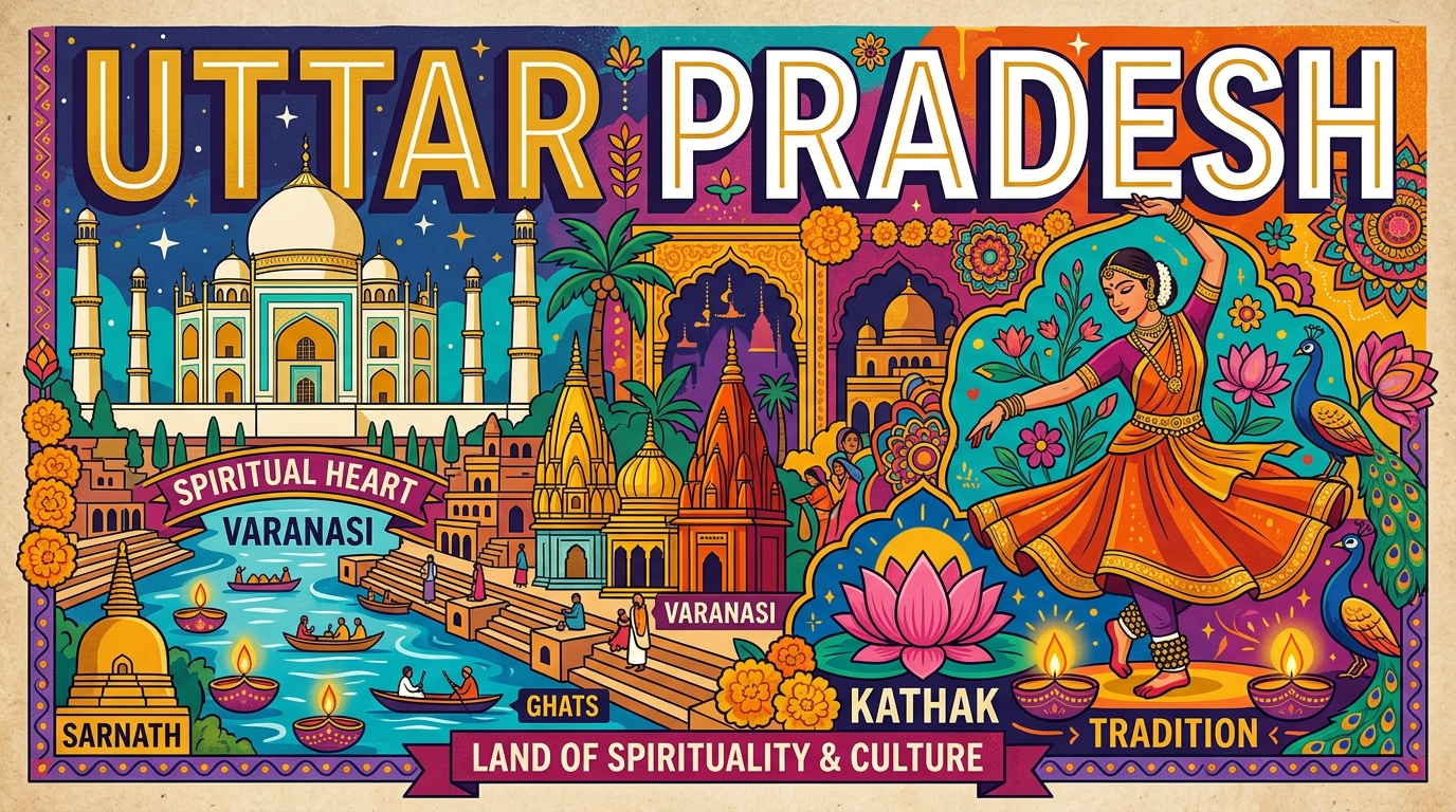 Uttar Pradesh travel poster